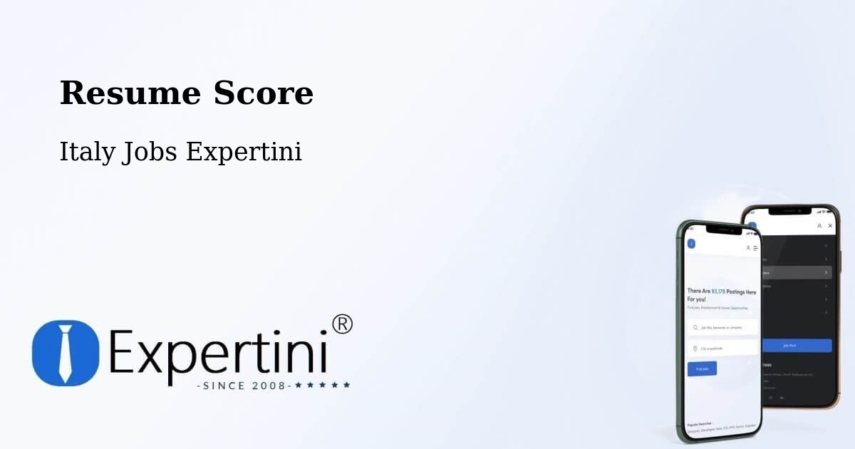 Resume Score & Job Description Match Tool – Rieti - Italy Jobs Expertini